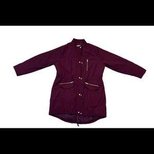 Burgundy Red Winter Coat without hood attached